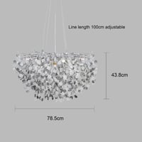 نجفة مودرن بتصميم مميز باللون الفضى مقاس 80 سم