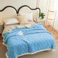 بطانية بتصميم مميز لون اززرق مقاس 200x180 سم