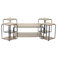 طقم طاولات مصنوع من المعدن والخشب بتصميم مميز بالل...