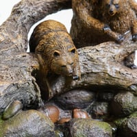 نافورة مياة بتصميم دببة لون بني مقاس 70x54x38 سم