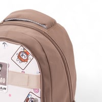 شنطة ظهر مدرسية بتصميم لابوبو لون بني فاتح مقاس 17...