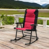 كرسي قابل للطي باللون الاحمر والاسود مقاس 104x56x6...