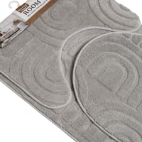 طقم دعاسة حمام بتصميم راقي باللون الرمادي - 3 حبة