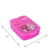 لانش بوكس مقسم ل 3 أجزاء بتصميم فتاة لون وردي