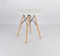 طاولة كافي بتصميم دئري لون أبيض مقاس 70x76 سم