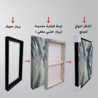 لوحة قماشية بتصميم الفن الإسلامي مع برواز أسود مجو...