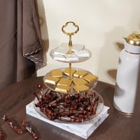 صينية تقديم الحلوى 3 دور زجاج مقاس 34 سم- عيد الفط...