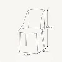 كرسي جلد بقواعد معدن لون بني مقاس 40x90 سم