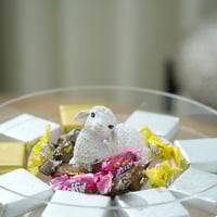 ستاند تقديم اكريلك بتصميم خروق بقاعدة ريزن لون ابي...