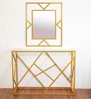 كونسول ستيل مع مرايا بتصميم مميز باللون الذهبى