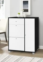 خزانة أحذية بتصميم عصري أنيق – أبيض × أسود