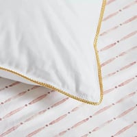 وسادة سرير لون أبيض بخط ذهبي مقاس 90x50x15 سم