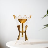 مبخرة اكريلك بتصميم عصري باللون الشفاف والذهبي مقا...