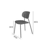 كرسي بلاستك مقوى بقواعد حديد لون أسود مقاس 46x80 س...