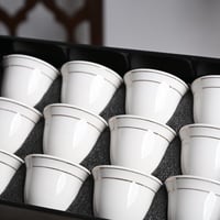 طقم فناجين القهوة العربية الملكي بحواف فاخرة