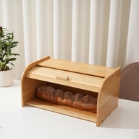 صندوق خبز خشبي من البامبو