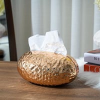 علبة المناديل المعدنية باللون الذهبي بتصميم عصري