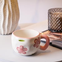 كأس سيراميك فاخر بنقشة ورد