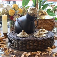 طقم جرة تقديم فول غراس لون اسود مقاس 37x40x10 سم