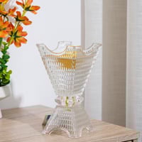 مبخرة زجاج بتصميم عصري باللون الشفاف والذهبي مقاس...