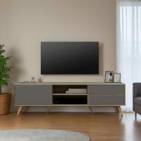 طاولة تلفاز موردن باللون الرمادي