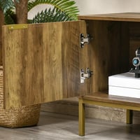 طاولة تلفزيون من الخشب بتصميم مميز باللون البني مق...