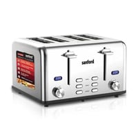 محمصة خبز 4 شرائح من سانفورد لون فضي بقوة 1850 واط...