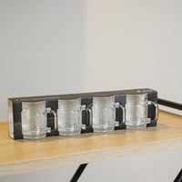 طقم بيالات شاي بتصميم مميز لون شفاف - 4 حبة