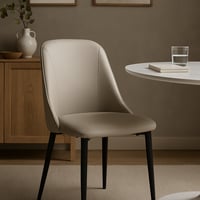 كرسي جلد بقواعد معدن لون رمادي فاتح مقاس 40x90 سم