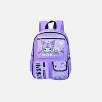 شنطة ظهر مدرسية مع مقلمة بتصميم كرتوني لون بنفسجي...