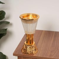 مبخرة بتصميم عصري باللون الشفاف والذهبي مقاس 26 سم