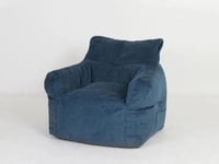 كرسي قماش مخمل لون أزرق مقاس 75x70x20 سم