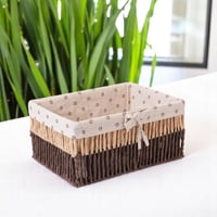 سلة خزف مناسبه لتقديم الخبز و الفواكة لون بني وبيج...