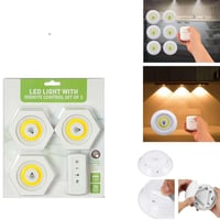 مصباح ليد مع جهاز التحكم عن بعد لون ابيض - 3 حبات