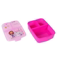 لانش بوكس مقسم ل 3 أجزاء بتصميم فتاة لون وردي