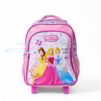 شنطة ترولي مدرسية بتصميم اميرات لون وردي مقاس 13 ا...