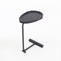 طاولة خدمة جانبية خشب بقاعدة حديد باللون الاسود مق...