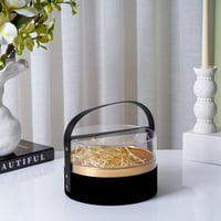 علب هدايا دائرية بلاستيك جوده عاليه لون اسود - ١ ح...