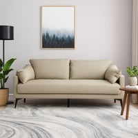 كنبة استقبال جلد بتصميم عصري باللون الرمادي