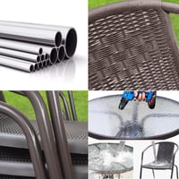 طقم جلسة خارجية 2 كرسي مع طاولة بتصميم مميز باللون...