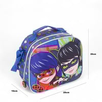 حقيبة لانش بوكس بتصميم كرتوني لون ازرق مقاس 25x10x...