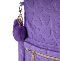 مجموعة شنطة ظهر مدرسية تولي 4 في 1 بتصميم قلوب لون...