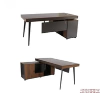 مكتب خشب مع ادراج لون بني x رمادي مقاس 160x80x75 س...