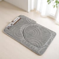 طقم دعاسة حمام بتصميم راقي باللون الرمادي - 3 حبة