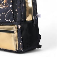 مجموعة شنطة ظهر مدرسية تولي 4 في 1 بتصميم قلوب لون...