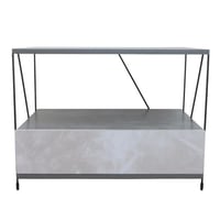 كومدينه سرير مع رف تخزين لون رمادي – 45×61×40 سم