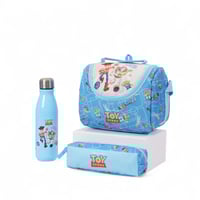 مجموعة شنطة ظهر مدرسية 4 في 1 بتصميم كرتوني لون از...