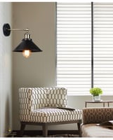 اضاءة جداريه مفرد بتصميم عصري لون اسود