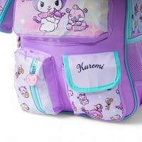 شنطة ظهر مدرسية مع مقلمة بتصميم كرتوني لون بنفسجي...