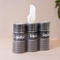 علبة مناديل بعبارة (شرفتونا) لون اسود 3 حبة - رمضا...